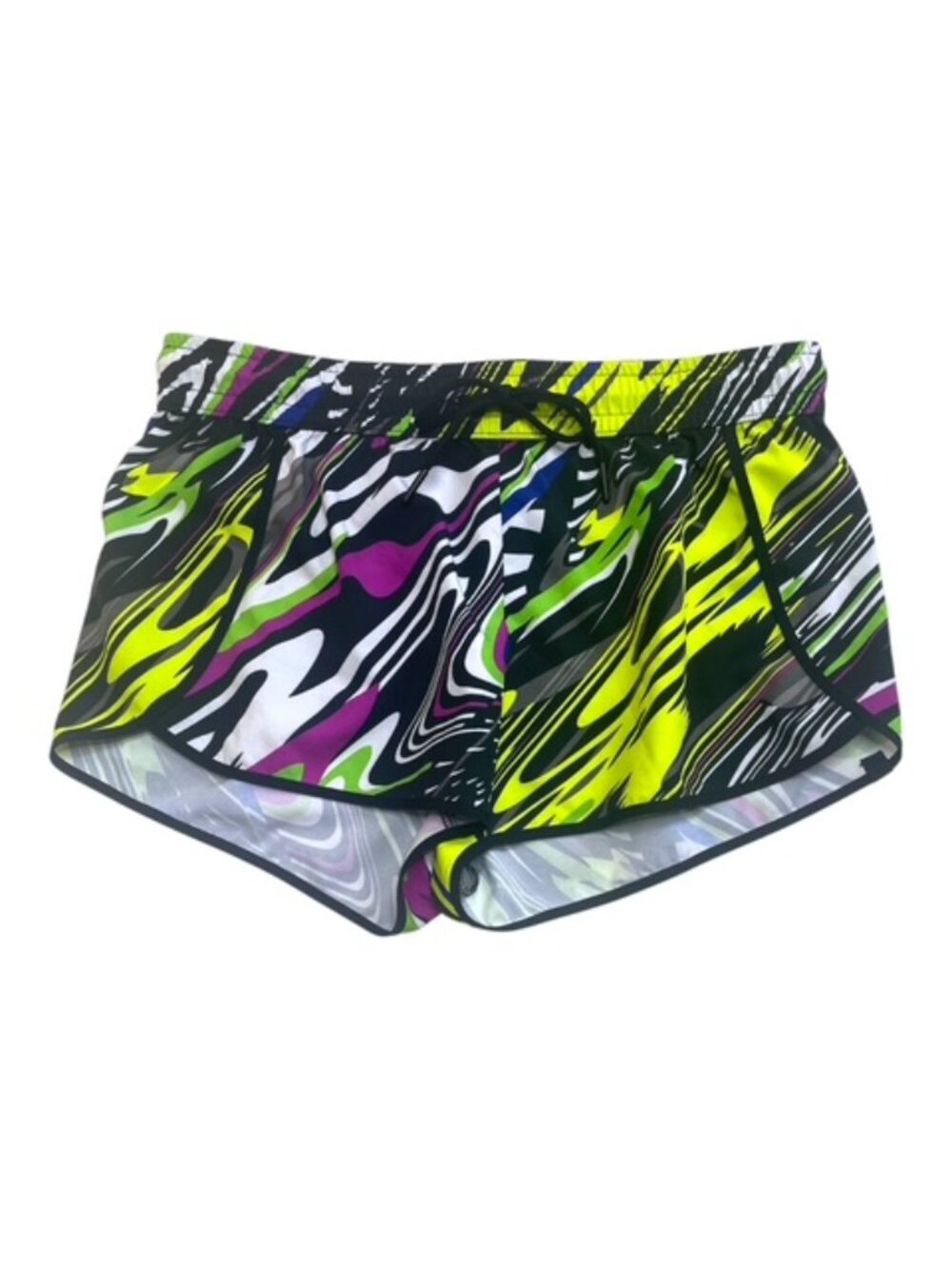 FABLETICS Carrie Carnival Print Psychedelic Swirl Running Shorts - Size Small
